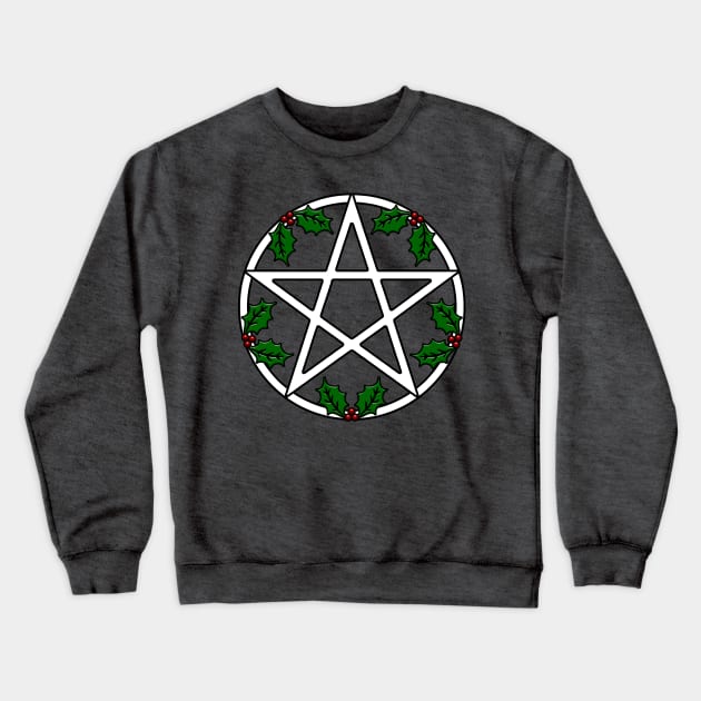 Holly Pentacle Crewneck Sweatshirt by Dark Night Designs